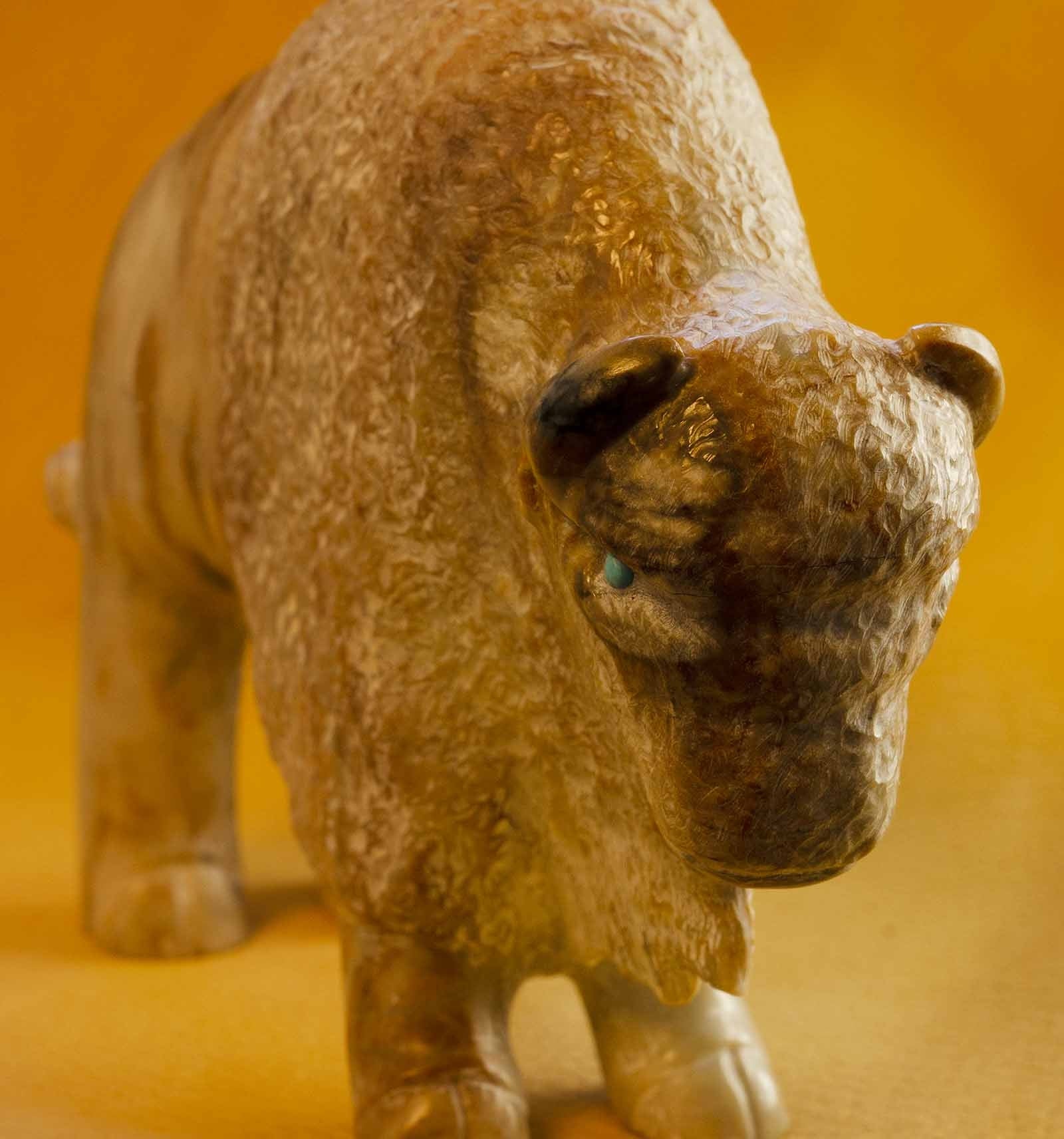 Herbert Him White Buffalo Zuni Fetish Carving Sculpture